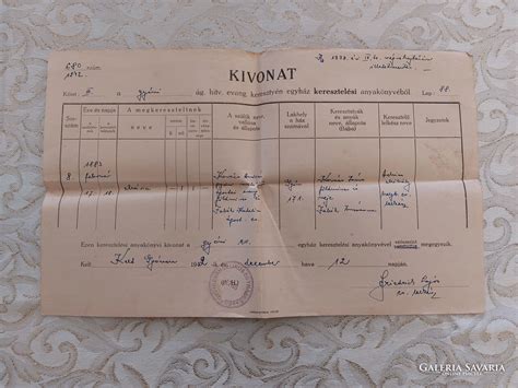 Régi telekkönyvi dokumentum