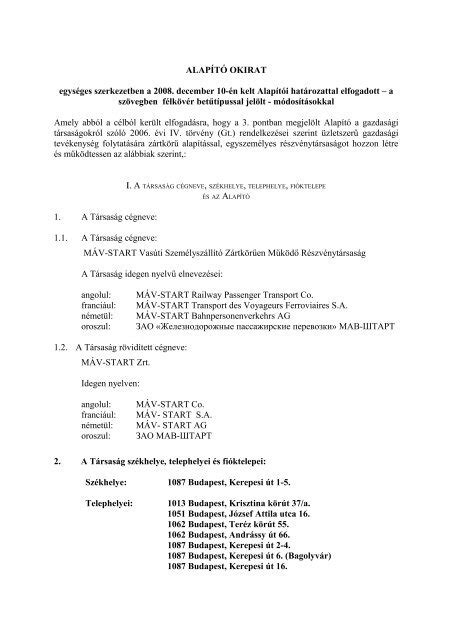 Társasház alapító okirata