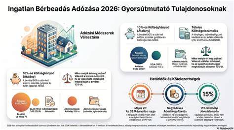 Infografika: SZJA adózás módjai ingatlan-bérbeadás esetén