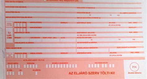 Lakcímbejelentés űrlap