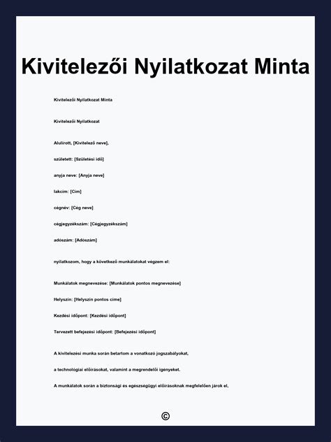 Kivitelezői nyilatkozat és annak hatósági szerepe vizuálisan
