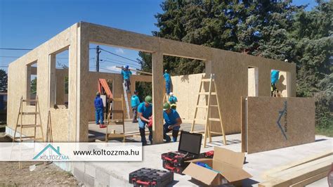 Könnyűszerkezetes ház szerkezetkész állapot