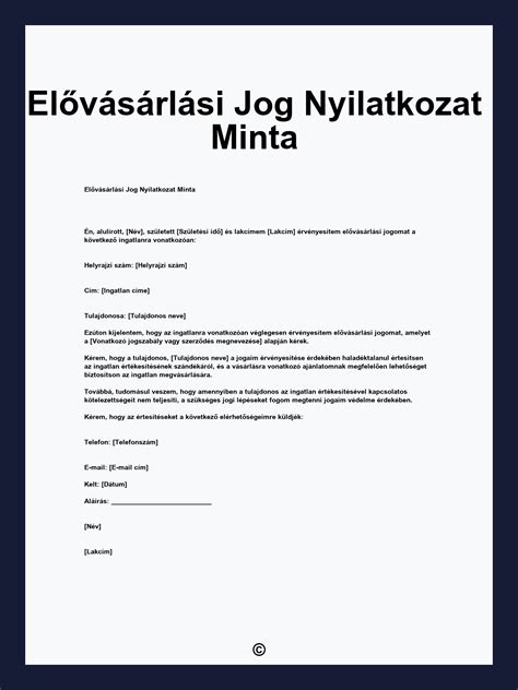 Elővásárlási jog tábla