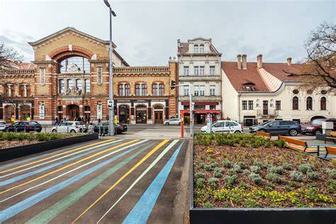 Bemutató térkép a Csarnok tér és a trafóház kapcsolatrendszeréről