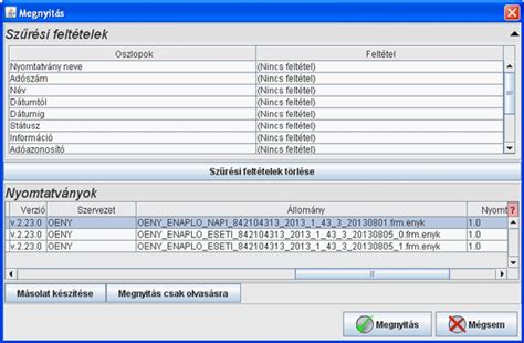 Elektronikus építési napló felület