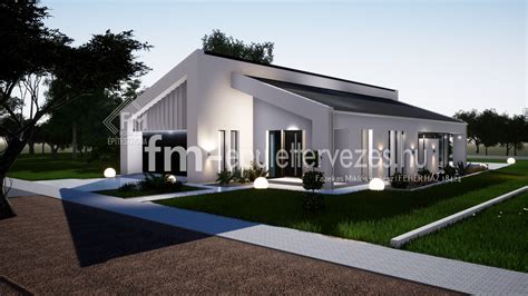 Modern családi ház látványterv
