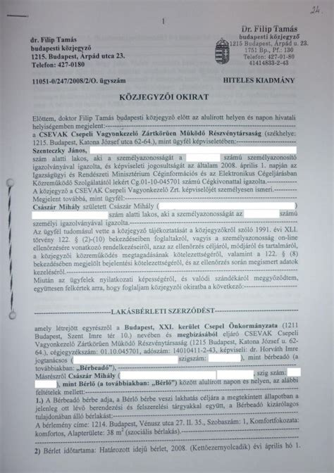 Közjegyzői okirat előnyei bérleti szerződésnél