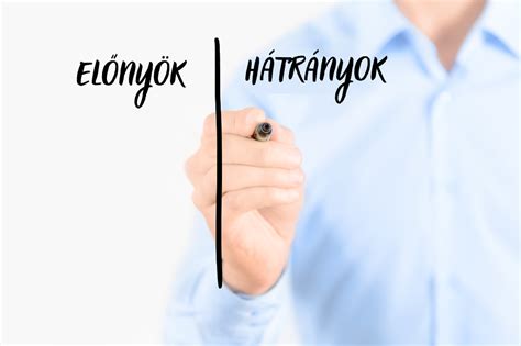Előnyök és hátrányok vizuális összegzése