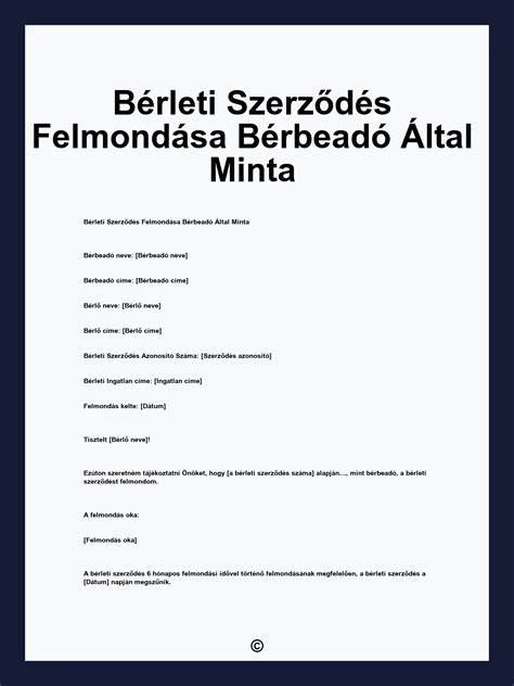 Infografika: Bérleti szerződés felmondása folyamatábrával