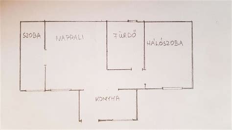 Kézzel rajzolt lakás alaprajz példa