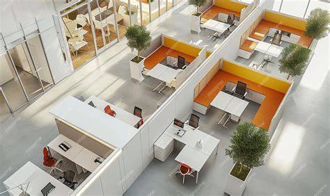Skyscraper interior and flexible office layout