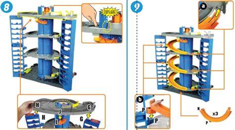 Infografika: Hot Wheels City Mega Garage felépítése és kapcsolódási pontok