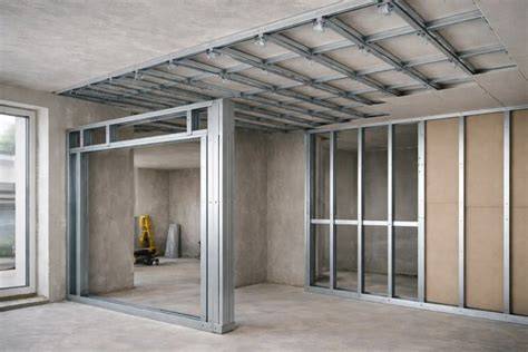 Gipszkarton rendszer vázszerkezete: profilok, szigetelés és gipszkartonlapok