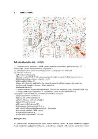 Mapa: Területek besorolása OTÉK/TÉKA szerint