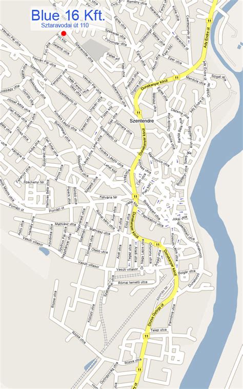 Térkép Szentendre Rózsakert lakópark megközelítésével