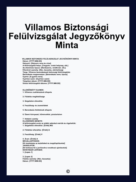 Villamos biztonsági jegyzőkönyv
