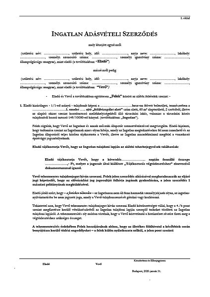 lakás adásvételi szerződés tartalma