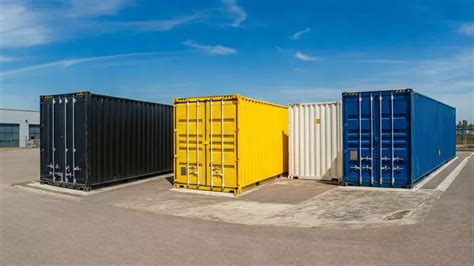 Különböző színű 20 lábas raktárkonténerek