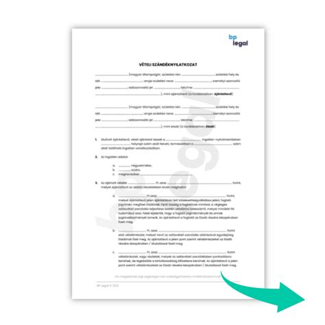 Vételi szándéknyilatkozat minta