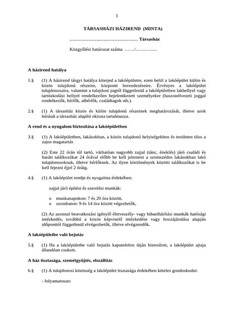 Infografika: a társasházi házirend fő elemei és hatásköri kapcsolatok