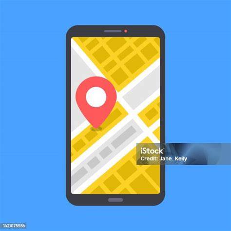 GPS és térkép illusztráció