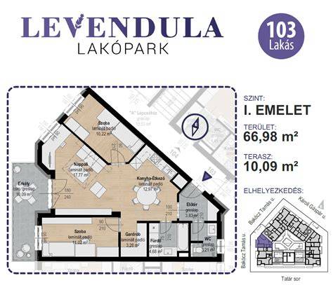 Infografika: Levendula lakópark elrendezése és szolgáltatásai