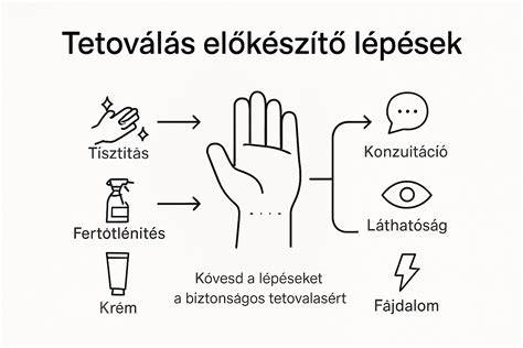 Infografika a tetoválás tervezésének lépéseiről: figyelem, párbeszéd, kivitelezés