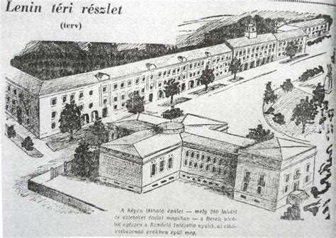 Városháztér terve két emeletes lakóházzal Komlón