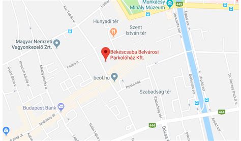 belvárosi parkolóház központi elhelyezkedés