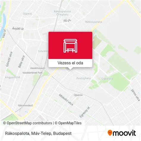 Térkép: Rákospalota közlekedési kapcsolatai, közelben lévő buszmegállók