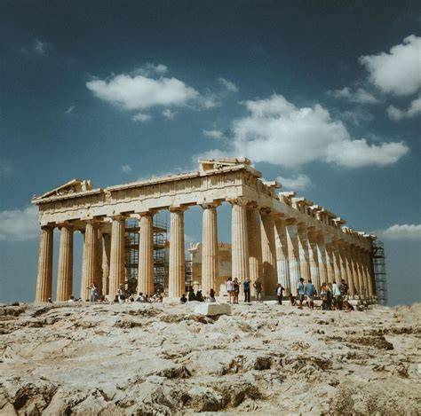 Az Akropolisz és a Parthenon arculata térképen és fotón