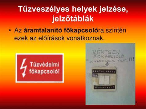 tűzvédelmi minősítés jelzése