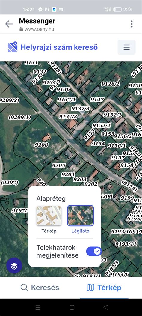 Helyrajzi szám és telekhatárok - térképes megjelenítés