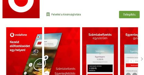 Vodafone e-számla felület