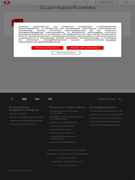 Online számlabefizetés Vodafone applikációban