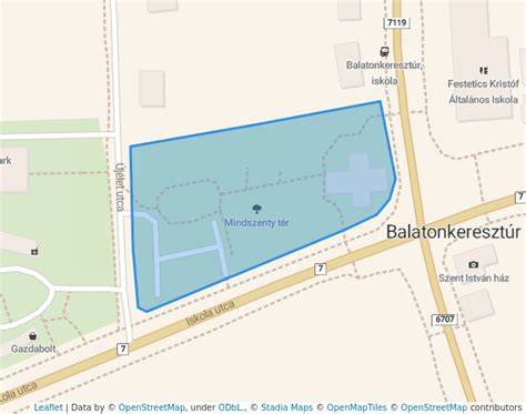 Balatonkeresztúr map of area with faklya utca and surroundings