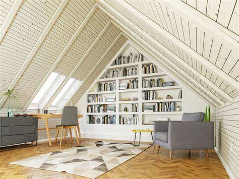 Szedett rend és minimalista bútorok tetőtérben