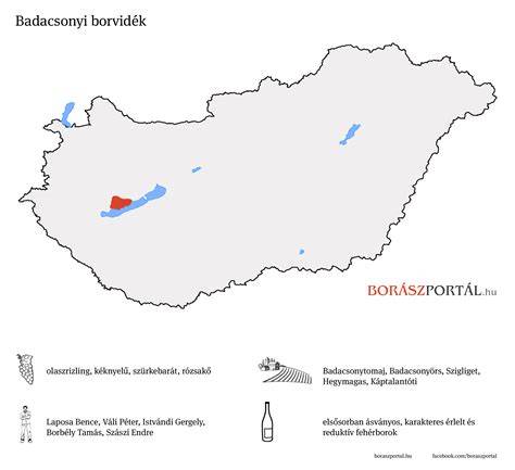 Badacsonyi kilátók és borvidék térképe