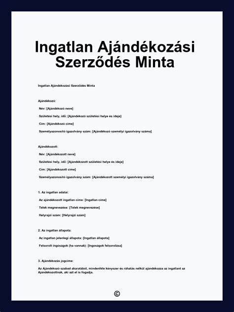 Ingatlan ajándékozás vizuális ábrája