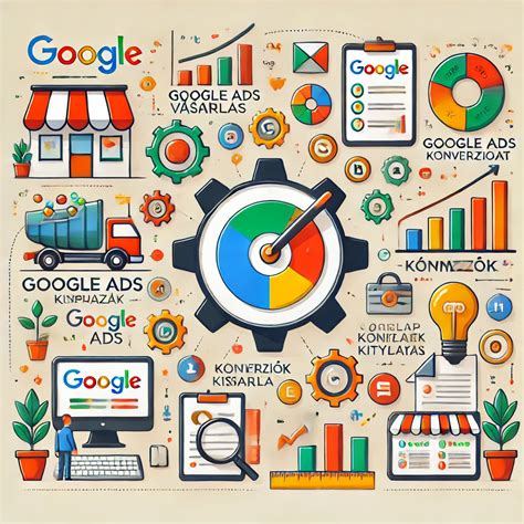 Diagram: Google AdWords konverziókövetés és analitika folyamata