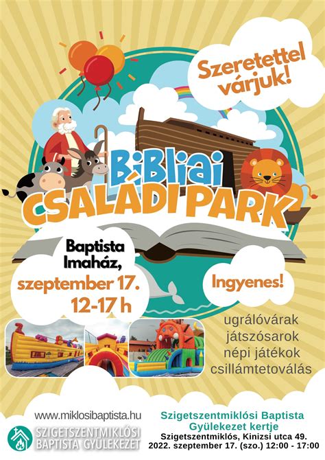 Infografika a Bibliai Családi Park házirendjének főbb pontjairól