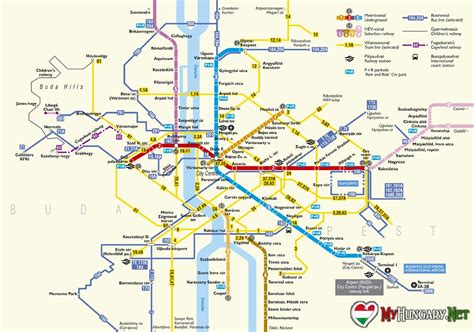 Budapest tömegközlekedési térképe a lakópark közelében