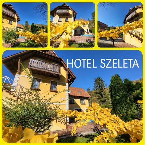 Külső felvételek a Hotel Szeleta homlokzatáról és a belső terekből