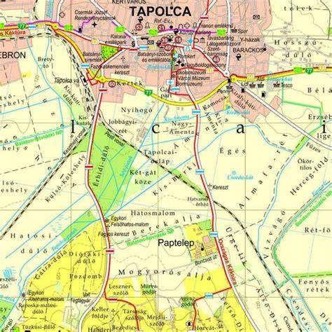 Várakozási övezet térkép Tapolca - zónák elhelyezkedése