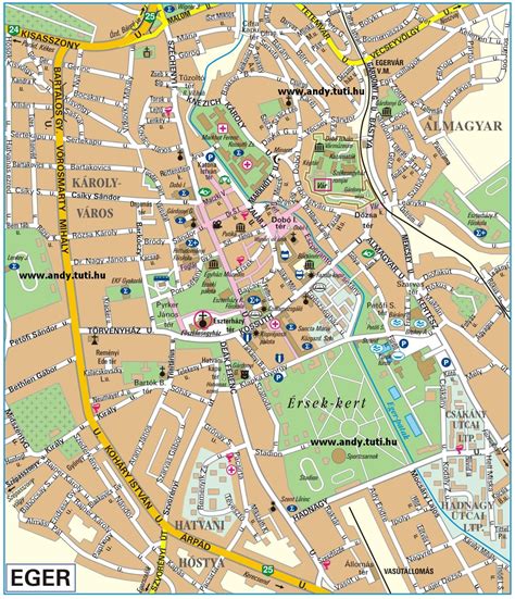 Térkép Eger Vécsey-völgy elhelyezkedéséről