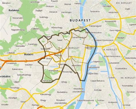 Térkép a XI. kerület tömegközlekedési útvonalairól