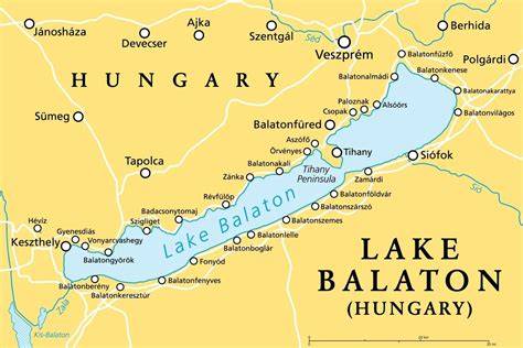 Balatonfüred térképe és övezeti beosztás vizuális ábrája