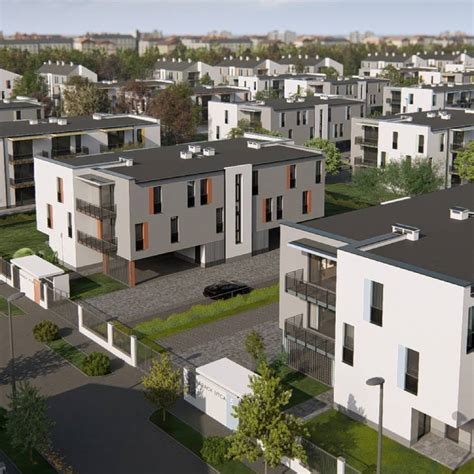 Látványterv egy modern lakóparkról