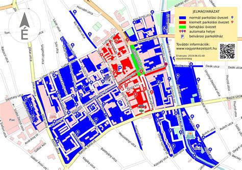 Térkép, amely Békéscsaba belvárosát és a Szabadság tér környékét mutatja kiemelve a fontos intézményeket és szolgáltatásokat