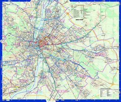 Térkép Budapest tömegközlekedési hálózatáról